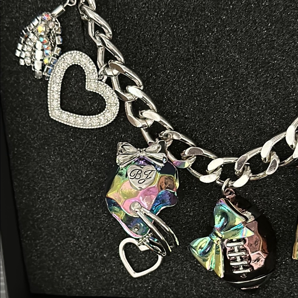 Betsey Johnson Football/Cheer Charm Necklace - Picture 2 of 5